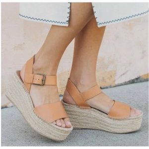 Soludos Minorca Leather Espadrille Platform Sandals Size 7